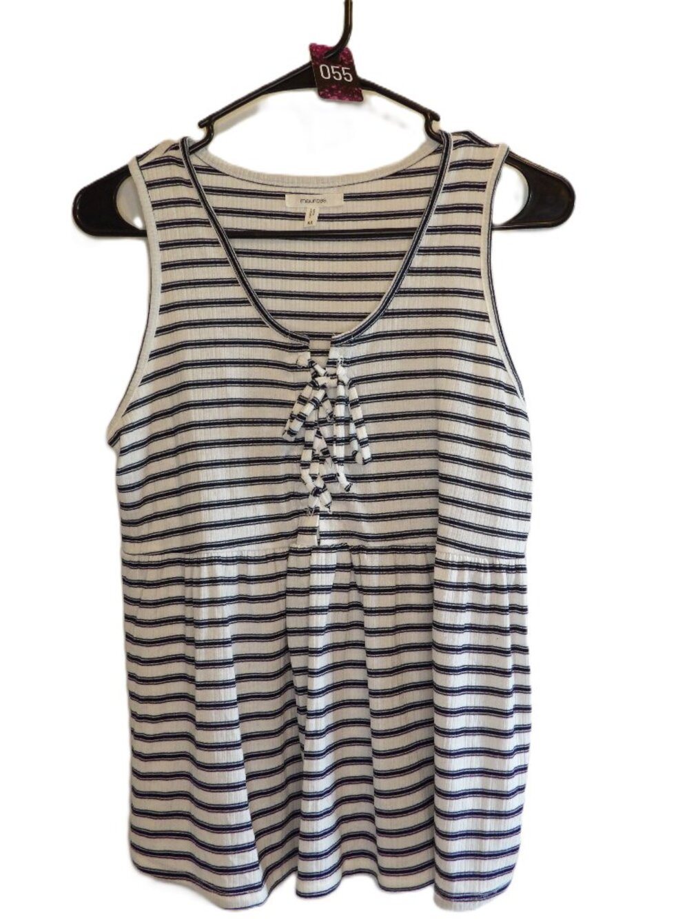 Maurices, white and black striped tank top (Women's Medium)
